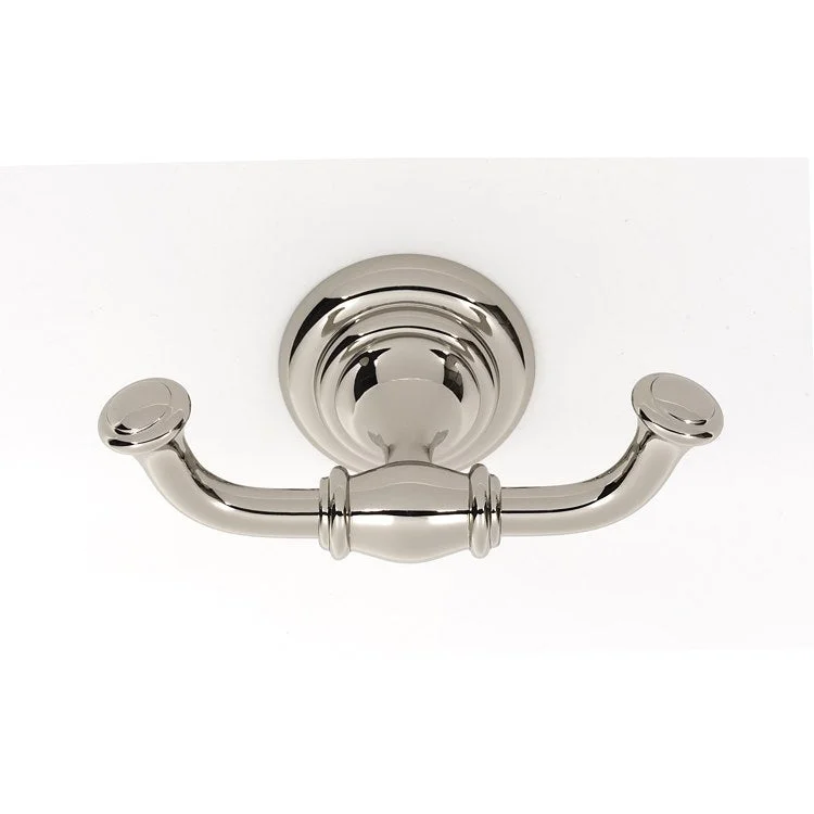 Robe Hook Charlie's Bath Double Polished Nickel 2 Inch 2-1/2 Inch Wall Mount Brass