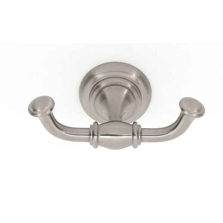 Robe Hook Charlie's Bath Double Satin Nickel 2 Inch 2-1/2 Inch Wall Mount Brass