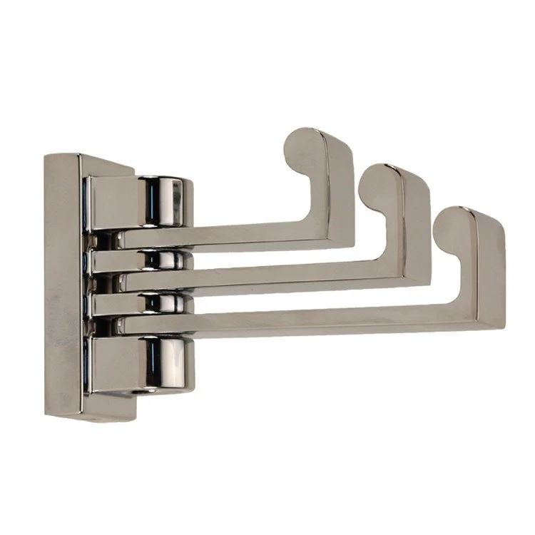 Robe Hook Luna Swivel Polished Chrome 2 Inch 3-3/8 Inch Wall Mount Brass