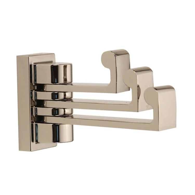 Robe Hook Luna Swivel Polished Nickel 2 Inch 3-3/8 Inch Wall Mount Brass