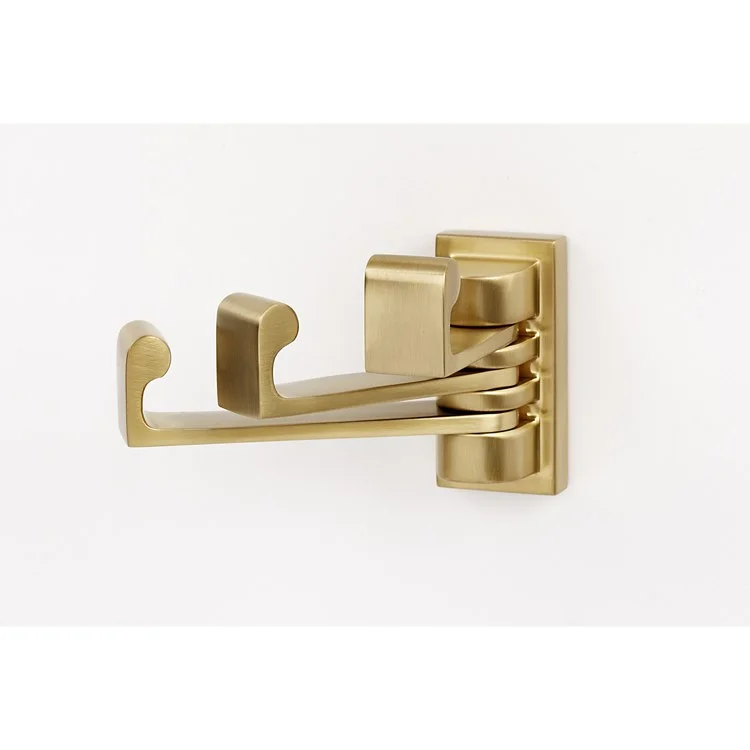 Robe Hook Luna Swivel Satin Brass 2 Inch 3-3/8 Inch Wall Mount Brass