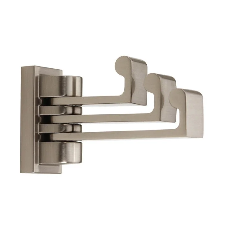 Robe Hook Luna Swivel Satin Nickel 2 Inch 3-3/8 Inch Wall Mount Brass