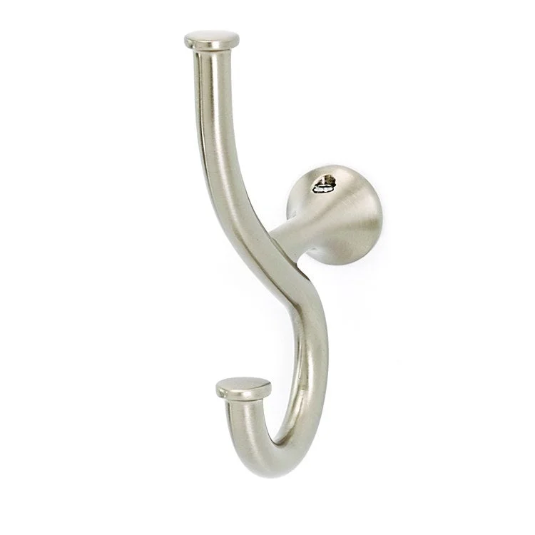 Robe Hook Spa 1 Bath Universal Satin Nickel 4 Inch 2-1/2 Inch Wall Mount Brass