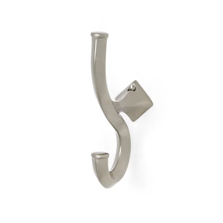 Robe Hook Spa 2 Bath Universal Satin Nickel 4 Inch 2-1/2 Inch Wall Mount Brass