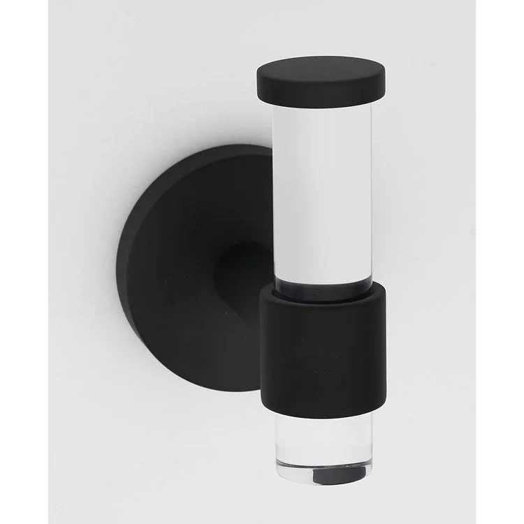 Robe Hook Contemporary Acrylic Bath Matte Black 3-1/8 Inch 3-1/8 Inch Wall Mount Brass