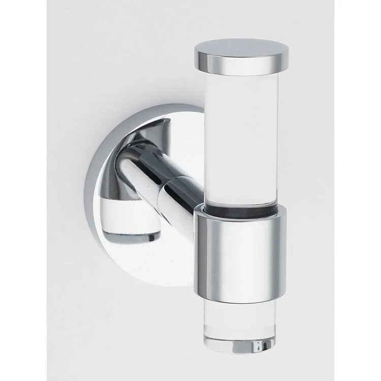 Robe Hook Contemporary Acrylic Bath Polished Chrome 3-1/8 Inch 3-1/8 Inch Wall Mount Brass