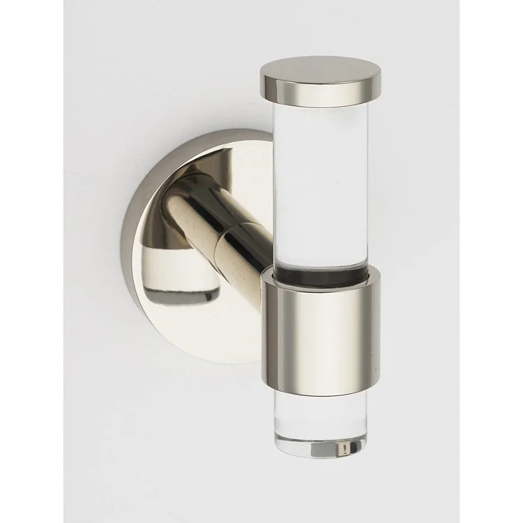 Robe Hook Contemporary Acrylic Bath Polished Nickel 3-1/8 Inch 3-1/8 Inch Wall Mount Brass