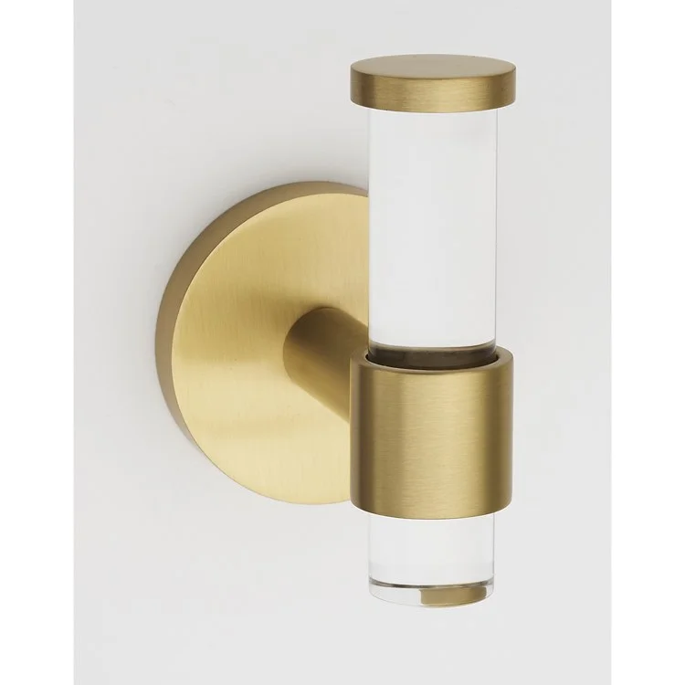 Robe Hook Contemporary Acrylic Bath Satin Brass 3-1/8 Inch 3-1/8 Inch Wall Mount Brass