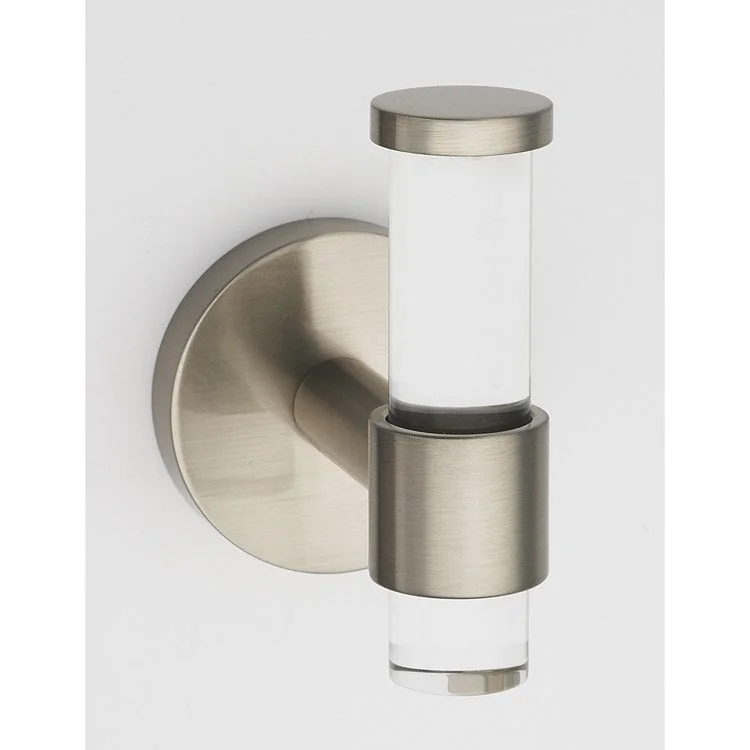 Robe Hook Contemporary Acrylic Bath Satin Nickel 3-1/8 Inch 3-1/8 Inch Wall Mount Brass