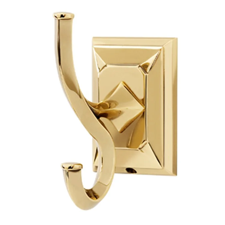 Robe Hook Geometric Bath Universal Polished Antique 4 Inch 3-1/4 Inch Wall Mount Brass