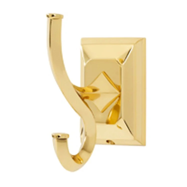 Robe Hook Geometric Bath Universal Unlacquered Brass 4 Inch 3-1/4 Inch Wall Mount Brass