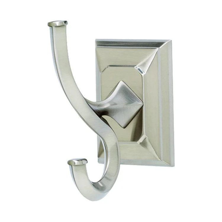 Robe Hook Geometric Bath Universal Satin Nickel 4 Inch 3-1/4 Inch Wall Mount Brass