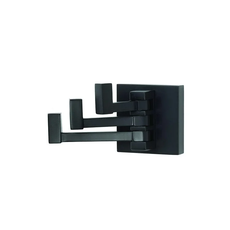 Robe Hook Contemporary ll Bath Swivel Matte Black 2 Inch 3-3/8 Inch Wall Mount Brass