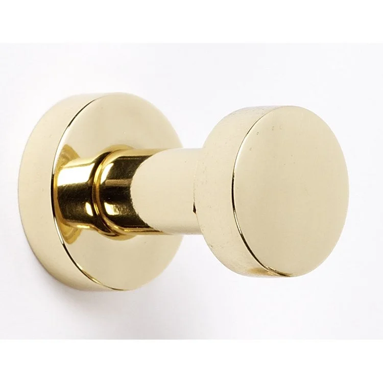 Robe Hook Euro Bath Unlacquered Brass 7/8 Inch 1-1/4 Inch Wall Mount Brass