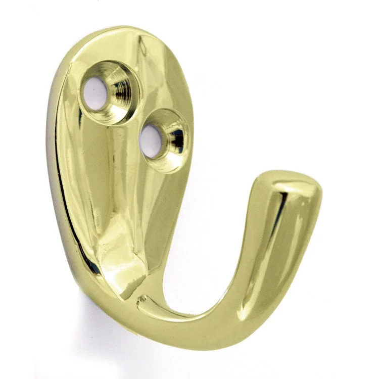 Robe Hook A902 Single Polished Brass 1-3/8 Inch 1-1/2 Inch Wall Mount Brass