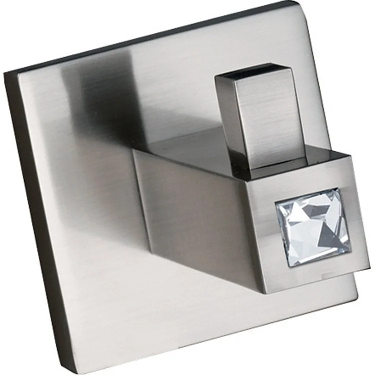 Robe Hook Contemporary ll Crystal Bath Satin Nickel 2 Inch 1-3/4 Inch Wall Mount Brass