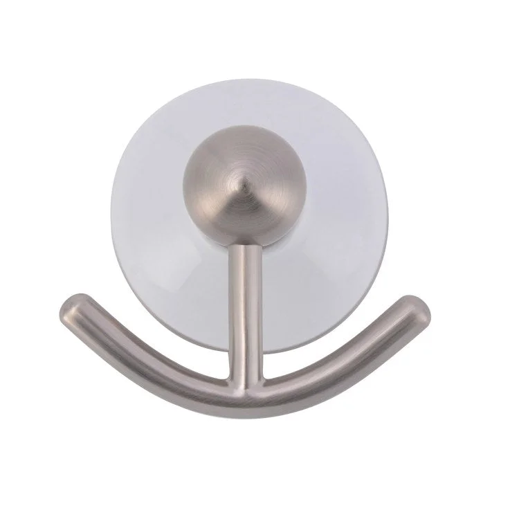 Robe Hook Anja Double Brushed Nickel 4 Inch 3-1/2 Inch Wall Mount Brass