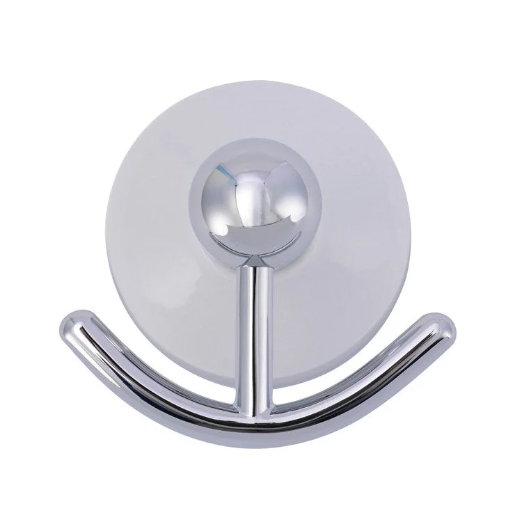 Robe Hook Anja Double Polished Chrome 4 Inch 3-1/2 Inch Wall Mount Brass