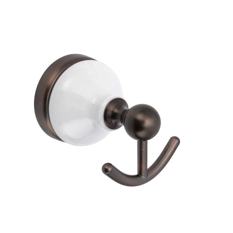 Robe Hook Anja Double Oil Rubbed Bronze 4 Inch 3-1/2 Inch Wall Mount Brass