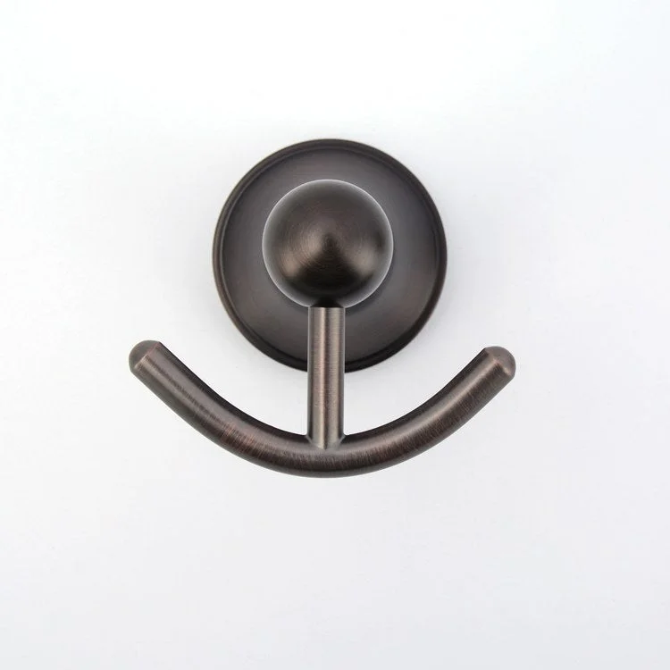 Robe Hook Gleason Double Oil Rubbed Bronze 4 Inch 3-3/8 Inch Wall Mount Brass