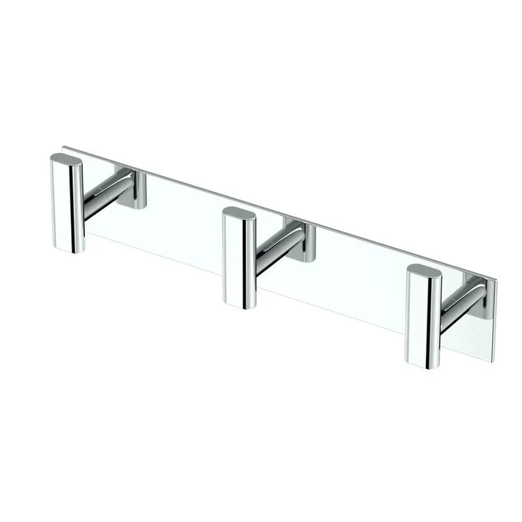 Robe Hook Elevate Triple Chrome 2-1/4 Inch 1-1/2 Inch Wall Mount Metal