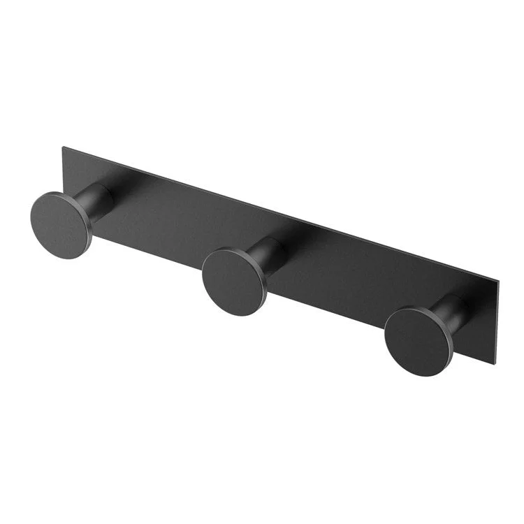 Robe Hook Glam Triple Matte Black 2-1/4 Inch 1-16/25 Inch Wall Mount Metal