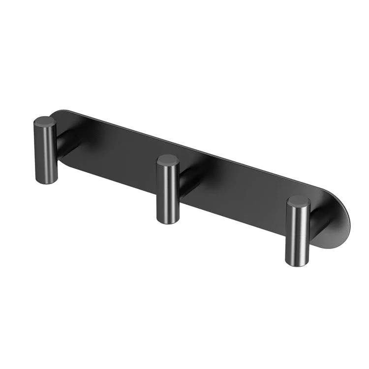 Robe Hook Latitude II Triple Matte Black 2-1/4 Inch 1-3/4 Inch Wall Mount Metal