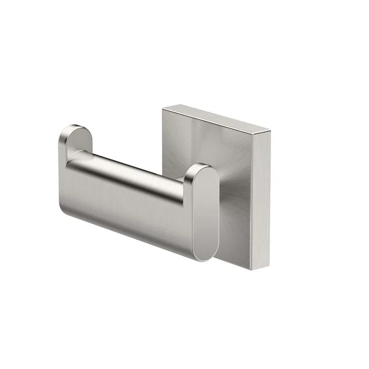 Robe Hook Elevate Double Satin Nickel 3-1/8 Inch 1-17/20 Inch Wall Mount Metal