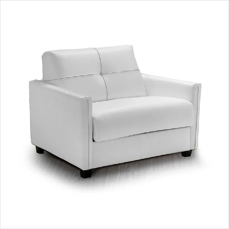 Abra Sleeper Chair - White Leather