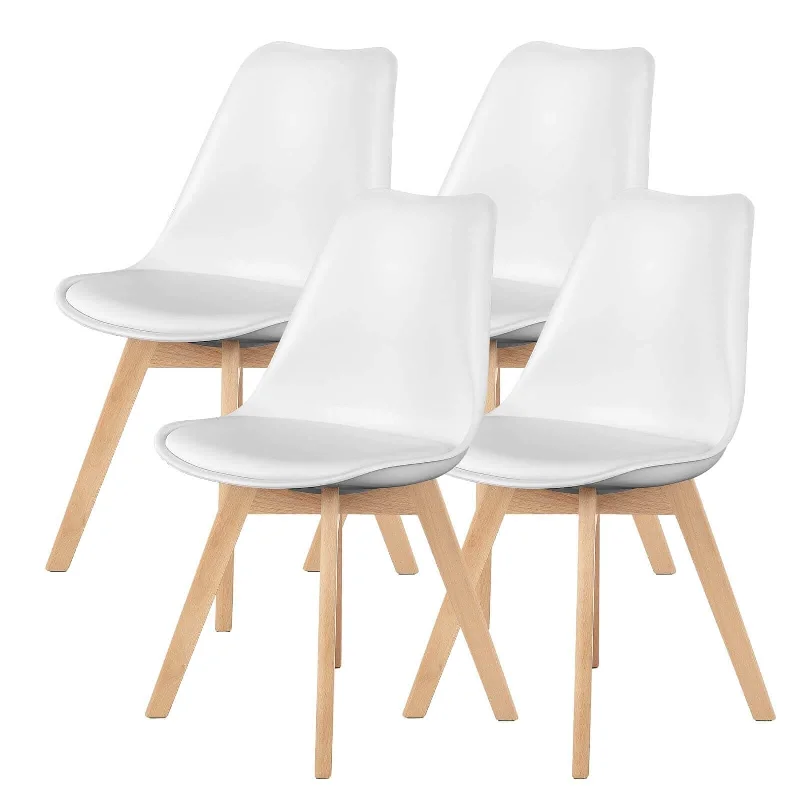 Conference Chair White PU Leather Upholstered Dining Chairs