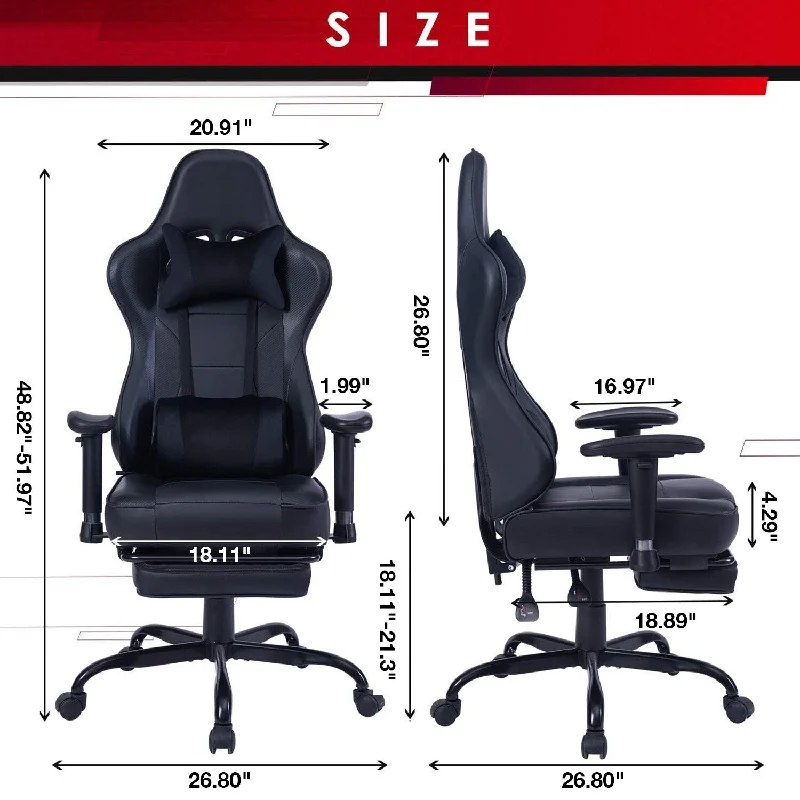 Game chair, ergonomically designed computer chair , waist pillow electronic lounge chair with vibration massage function