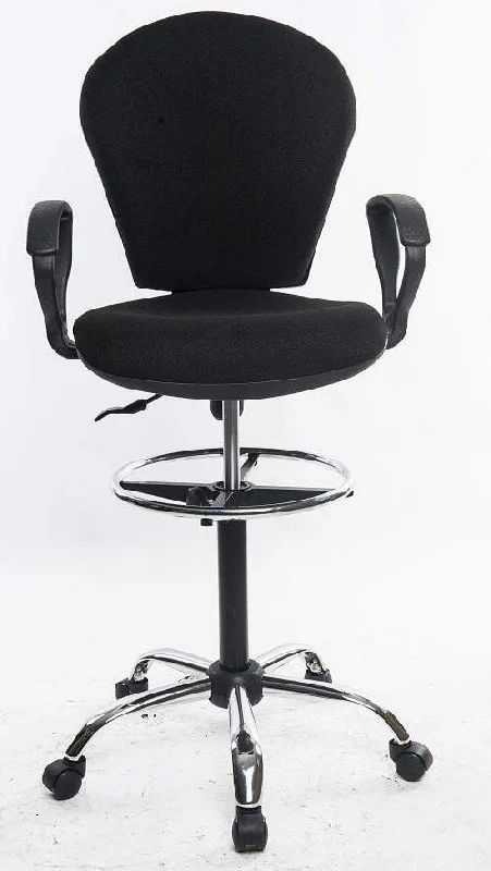 Serven Smile Hi-Back Drafting Stool - Black