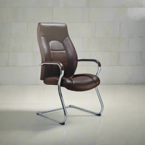 Hugo Leatherite Visitors Chair Brown-DJL-1501S