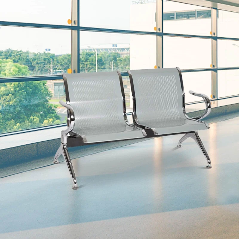 Kinbor 2-Seat Airport Reception Chair, Waiting Room Bench, Visitor Guest Chair for Bank Salon Barbershop