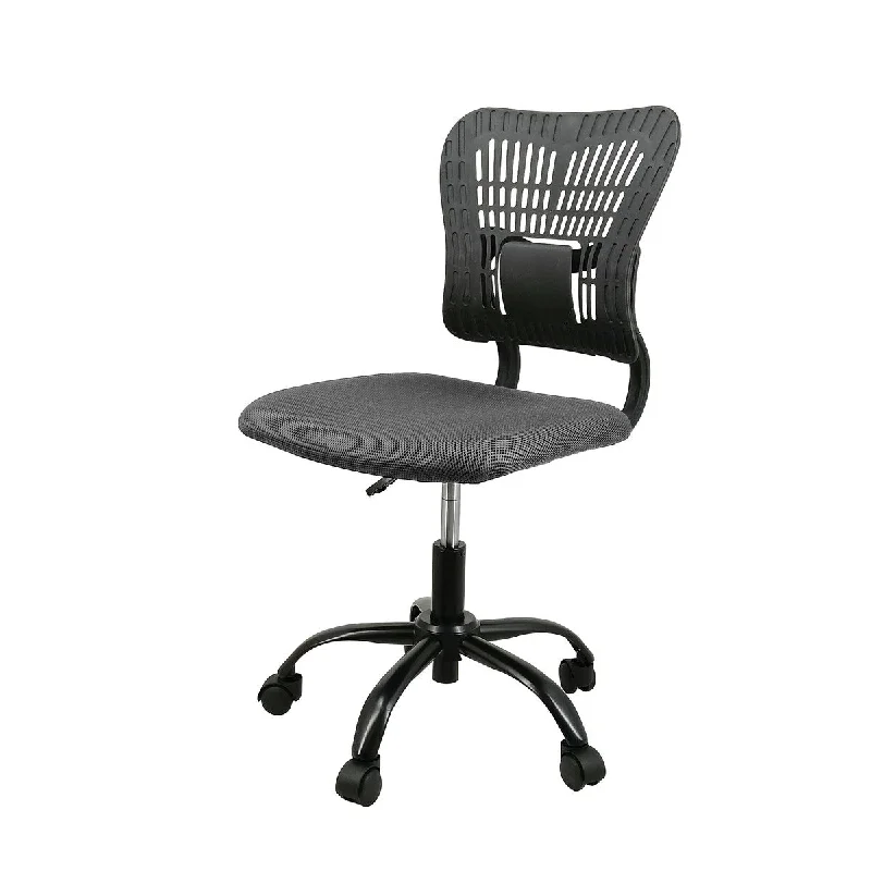 Mid Back Video Game Chair Breathable Fabric, Black Grey