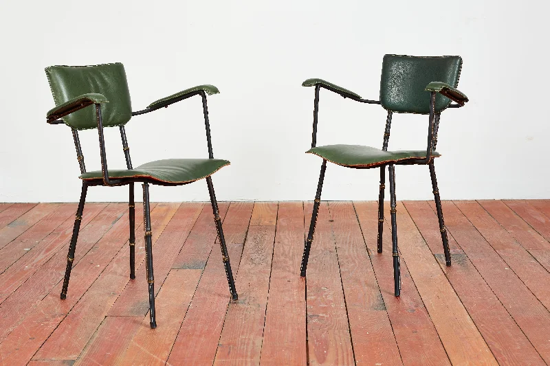 Pair of Jacques Adnet Armchairs