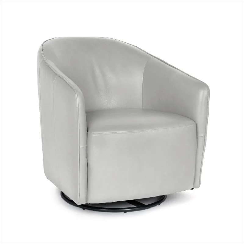 Rene Swivel Chair - Grey Leather