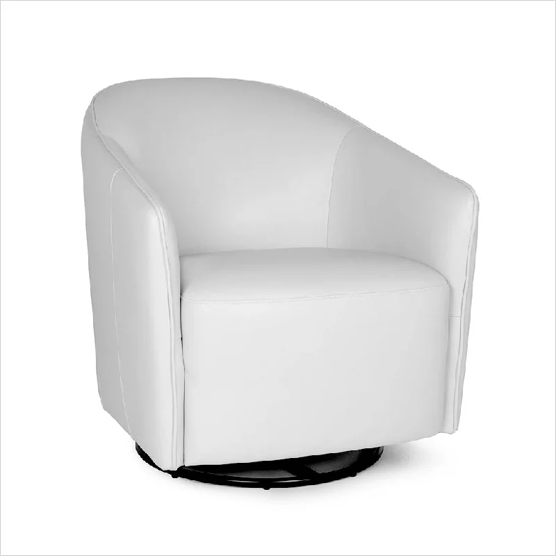 Rene Swivel Chair - White Leather