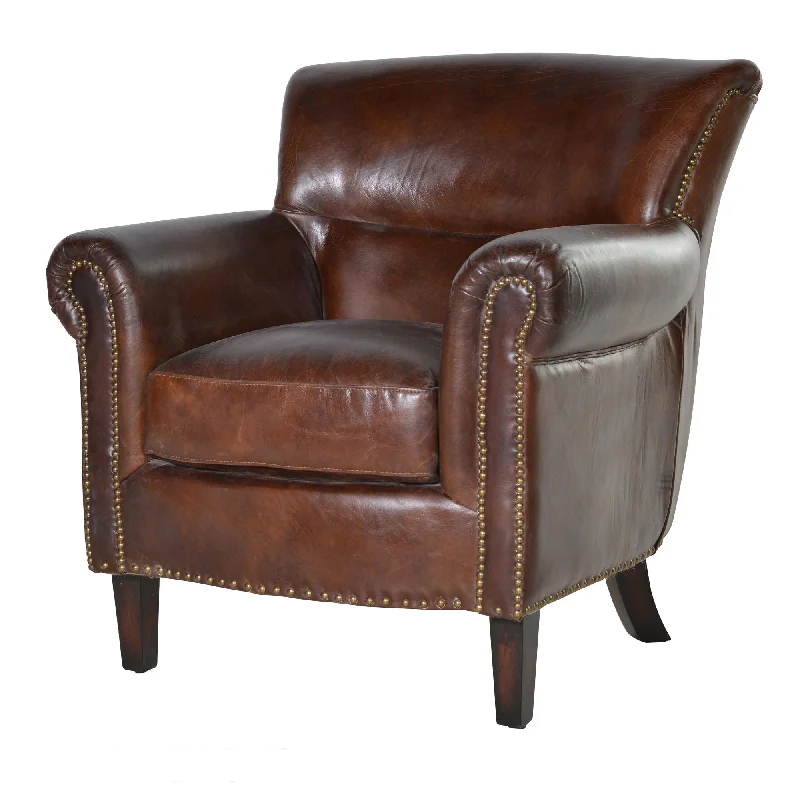 Vintage Brown Leather Armchair