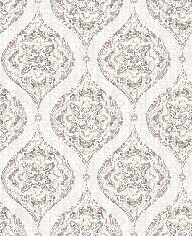 Adele Rose Damask Wallpaper