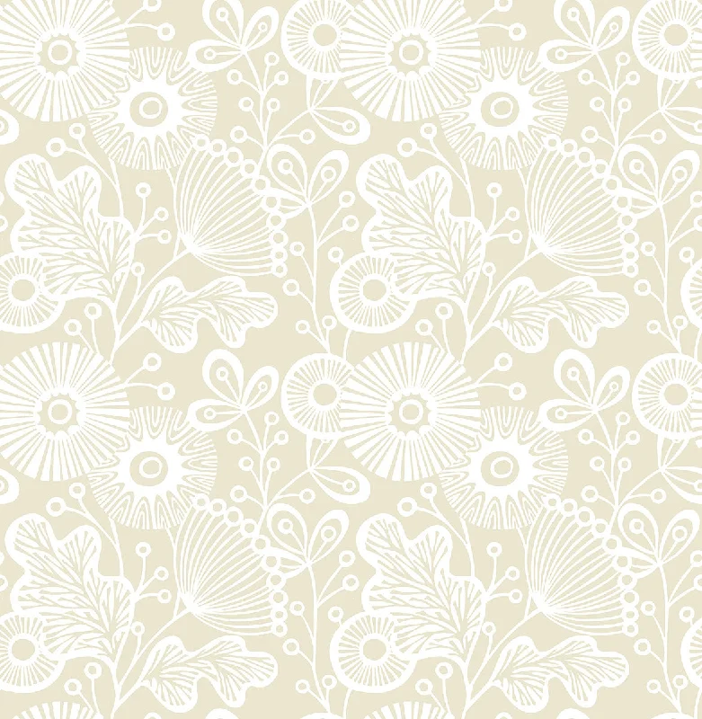 Ana Cream Floral Wallpaper