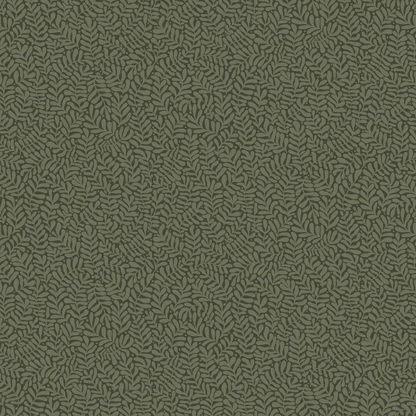 Anna Dark Green Fern Trail Wallpaper