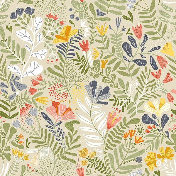 Brittsommar Green Woodland Floral Wallpaper