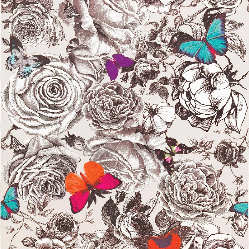 Butterfly Garden Wallpaper in Multi from the Enchanted Gardens Collection by Osborne & Little