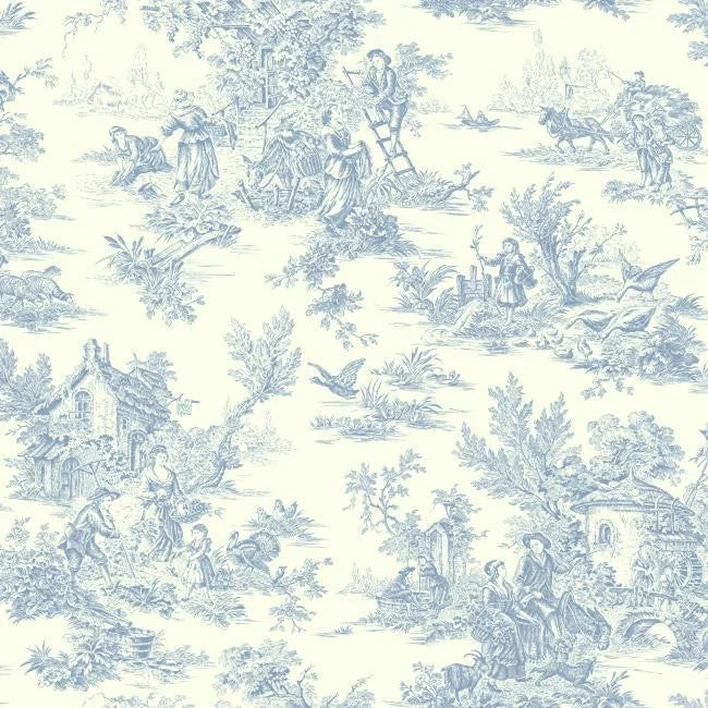 Campagne Toile Wallpaper in Blue