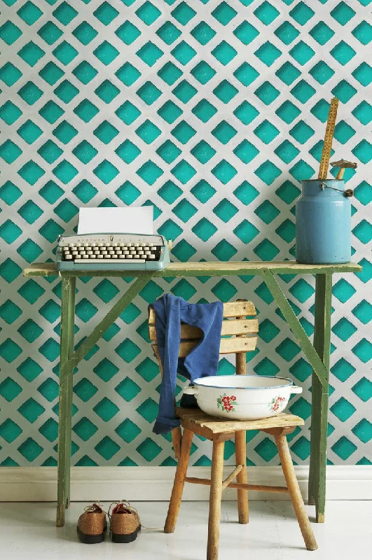 Concrete Patch Turquoise Wallpaper