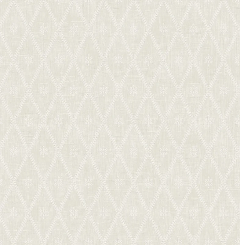 Diamond Lattice Wallpaper in Fawn from the Spring Garden Collection