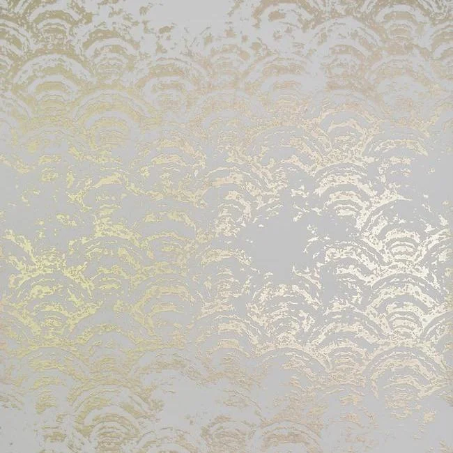 Eclipse Wallpaper in White and Gold from the Modern Metals Collection