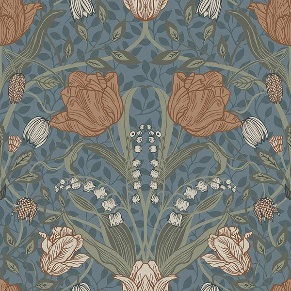 Filippa Annelie Blue Tulip Wallpaper