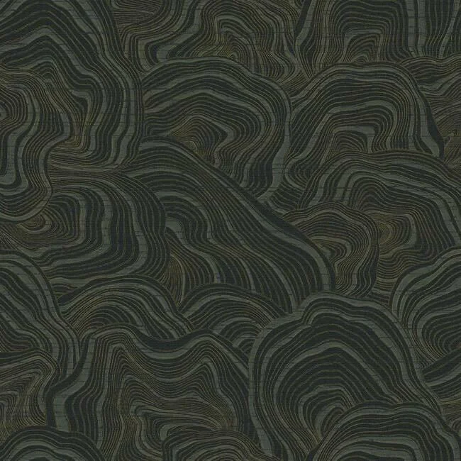 Geodes Wallpaper in Black from the 24 Karat Collection